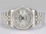 Rolex Datejust Stainless Steel Silver Face daimond Replica Watch